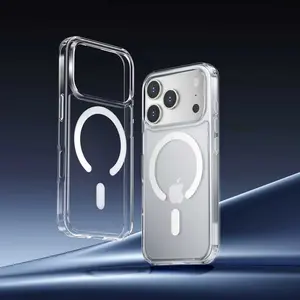 Magnetic Case for iPhone 17 Pro & 17 Pro Max Clear Wear-resistant Shockproof Anti-yellowing with Internal Magnetic Suction Ring