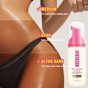 Fatazen Quick-Dry Mousse, Natural Plant Extracts, Gentle Skin Care, Sunless Self Tanner, Improves Color Patchiness, Sensitive Skin Suitable, No Sun Exposure Needed