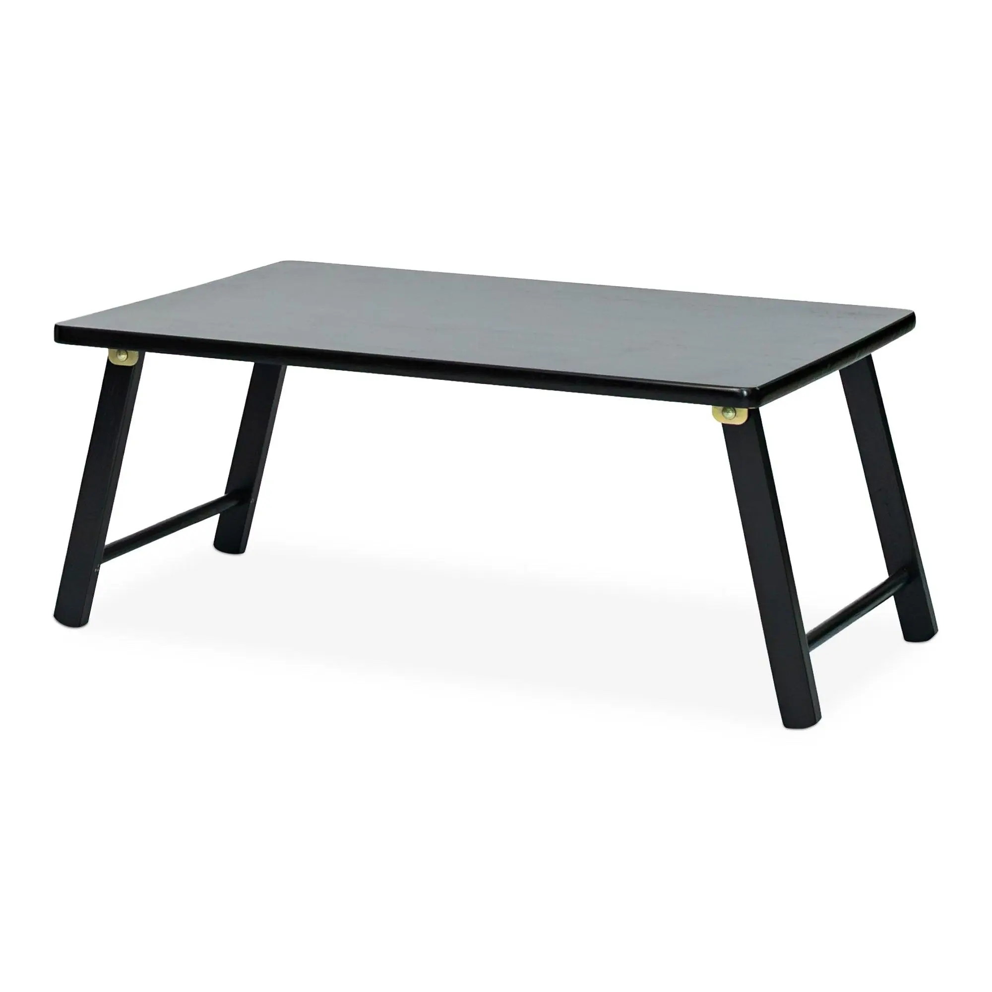 PJ Wood Folding Laptop Desk Tray Portable Bed Table for Computer Work, Black