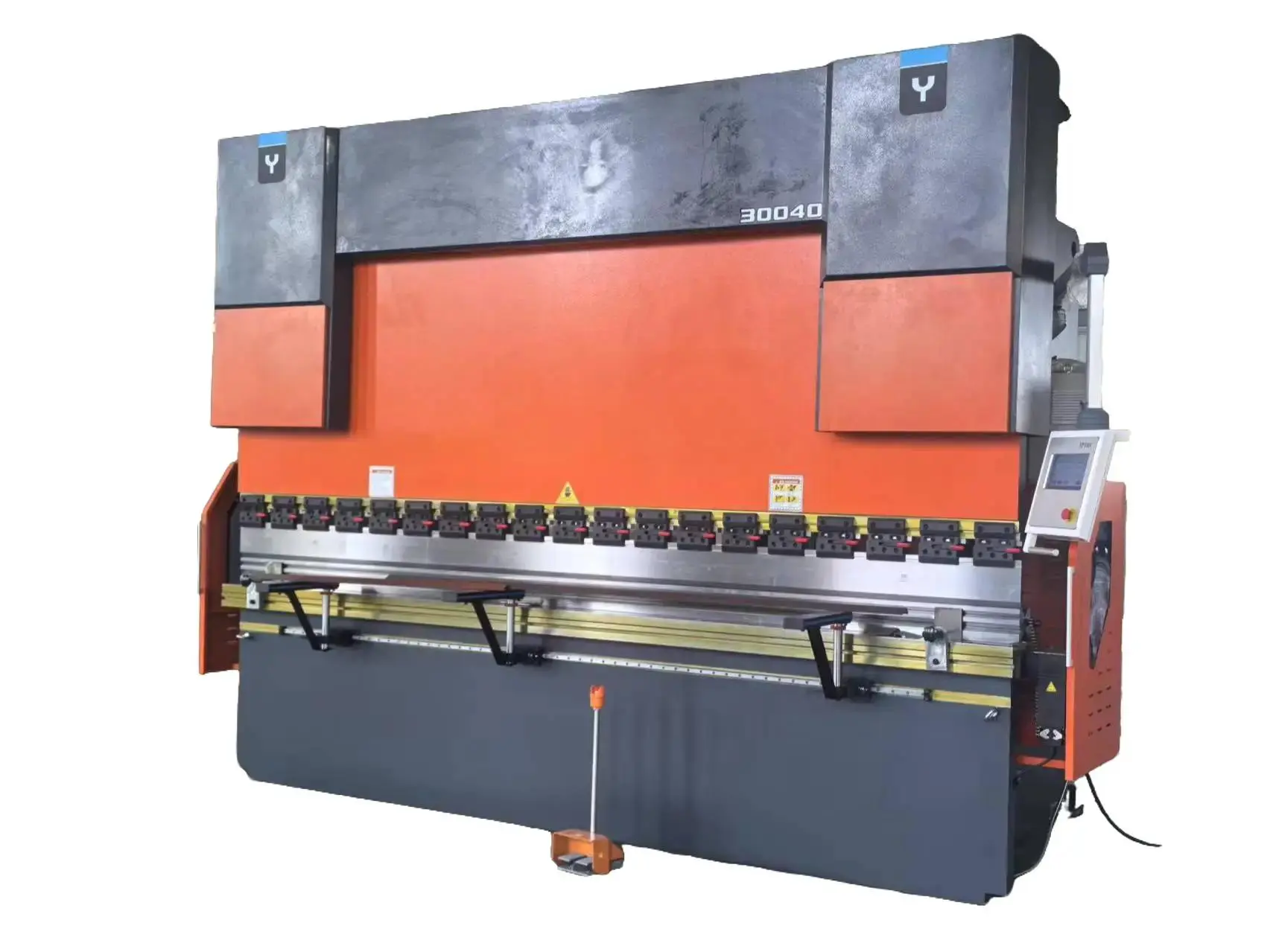 Orange-Black High Precision Bending Machine with 300T Capacity, 4000mm Size, TP10s System, Aluminium Build, Sunny Oil Pump, Carbon Steel Components, Anti-Torque & Electronic Load Resistance, Customizable Molds & Free Mold Set, Ball Screw Linear Guide, She