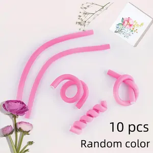 10pcs Flexible Hair Rollers Set, No Heat Curling Rods for Soft Waves & Spirals, DIY Foam Hair Rolls for Short & Long Hair, Blue, Heatless Hair Curlers