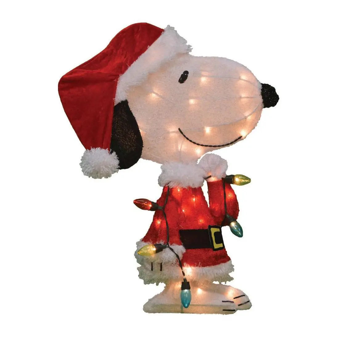 Northlight 24" Lighted Santa Snoopy w String Lights Yard Decor