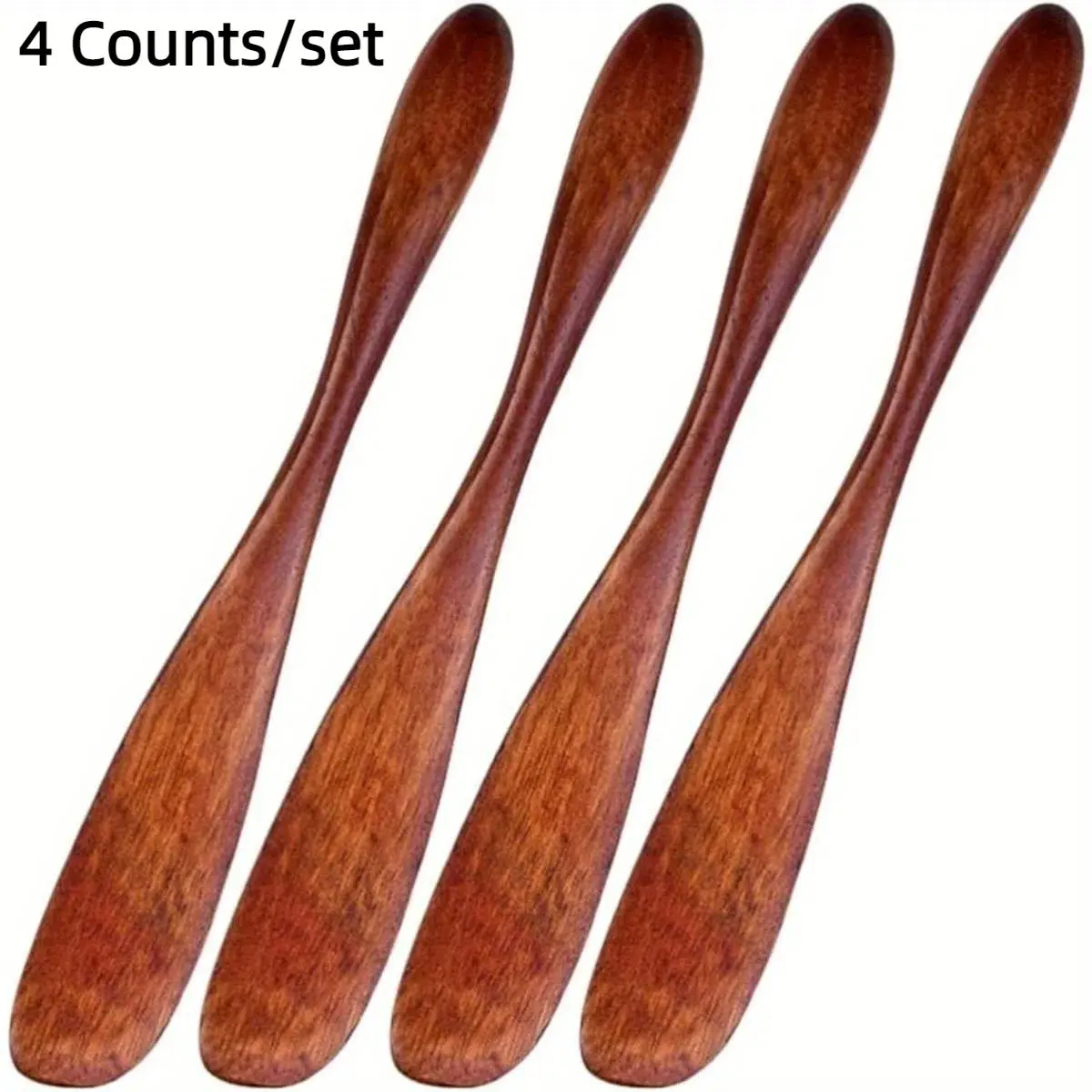 Wooden Baking Tool Set, Baking Accessories, 4 Counts/set High Temperature Resistant Cream Spatula, Butter Spreader, Wooden Spoon, Kitchen Gadgets for Restaurants, Food Trucks, Bakeries, Wooden Cooking Utensils, Wooden Utensils