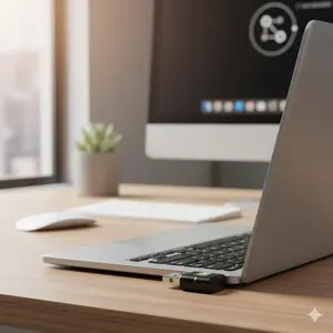 Mini Wireless USB WiFi Adapter AC600 Dual Band 2.4GHz 5GHz 802.11AC for Desktop Laptop PC, Windows 11/10/8/7/Vista/XP Compatible, Portable Plug and Play Internet Network Receiver Dongle