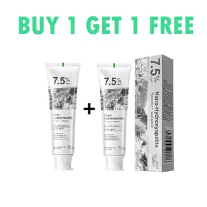[BUY 1 GET 1 FREE] 7.5% Nano Hydroxyapatite Toothpaste, Fluoride Free, Enamel Repair & Gum Health, Natural Peppermint, Sensitive Teeth, 4.23 oz