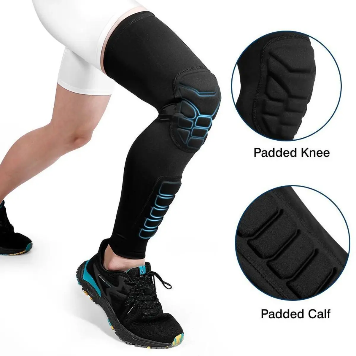 Breathable Adjustable Knee Supporter - 1 Piece Durable Extended Honeycomb Padded Protective Sleeve for Adults, Flexible Shockproof, Easy to Put on and Take off for Basketball, Cycling, Protective Sleeves,camping essentials, Compression Knee Sleeves Protec