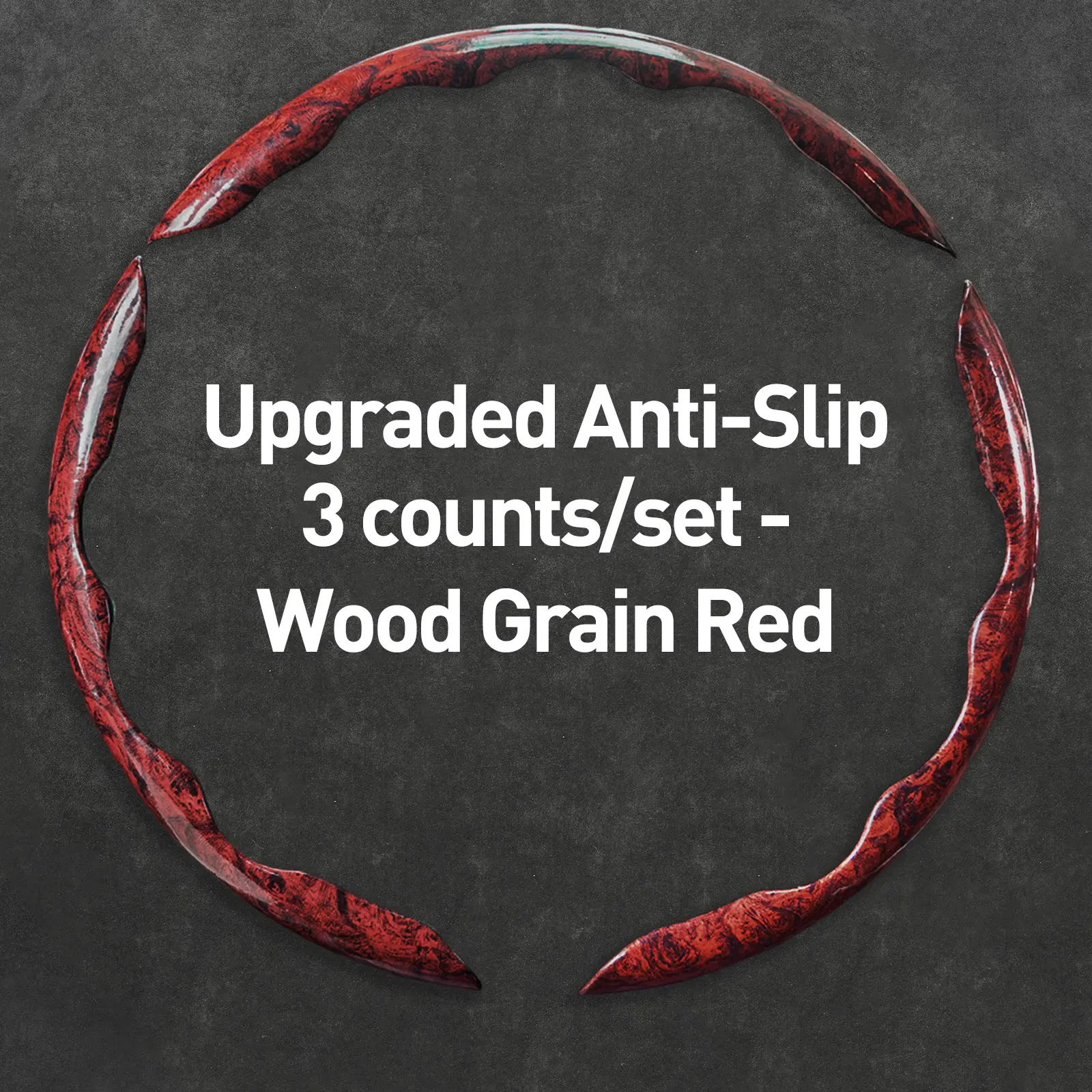 Upgraded Anti-Slip，3 counts/set-Wood Grain Red