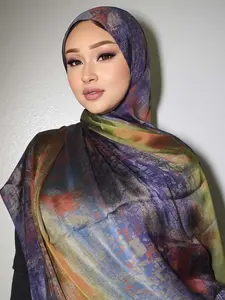 Bohemian Fashion Printed Long Head Scarf for Women, Breathable Woven Fabric Shawl, Casual All-Over Print Design, Perfect Gift Idea