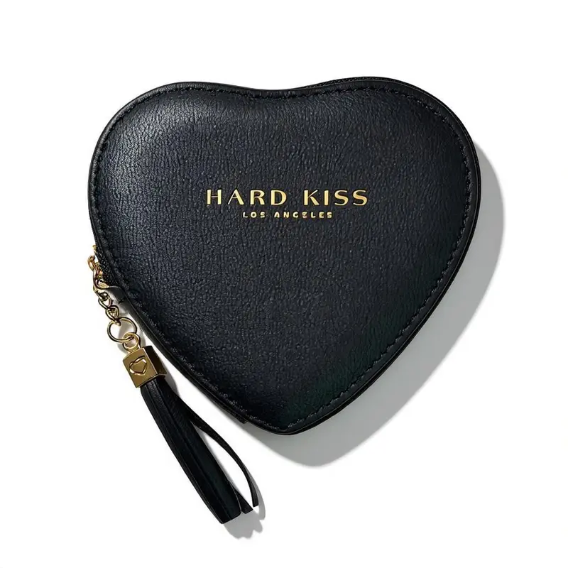 Y2K Heart Wallet Keychain Bag Accessories Women Designer PU Leather Coin Purse with Tassel Cute Compact Card Holder Girl Fashion Mini Travel Money Bag Small Zipper Pouch Trendy Ladies Accessory Soft Portable Wallet Elegant Gift Idea