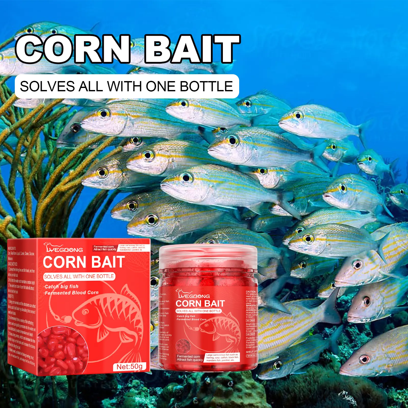 Power Bait Blood Wheat Fishing BaitAncient Fermentation Method,Fishing Lures Direct Hooking, Friendly for Beginners Fishing for Big Fish bass Fishing Lure Fishing Gear CORN BAIT SOLVES ALL WITH ONE BOTTLE