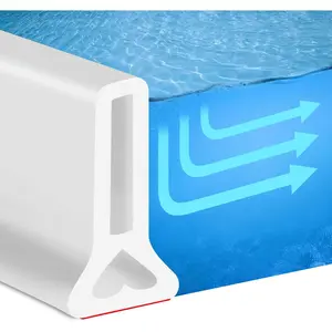 67 Inch Collapsible Shower Threshold Water Dam for Bathroom Kitchen Use Silicone Splash Dry and Wet Separation System