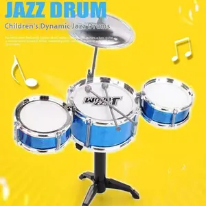 1 jazz drum toy with 10 accessories, requires self-assembly, small trumpet, children's realistic jazz drum set toy, educational beginner toy music set, percussion instrument, holiday gift, Drum Kit
