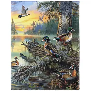 Ducks Blanket 40x50 Lake Wild Animals Soft Fluffy Fleece Throw for Couch Sofa Bed
