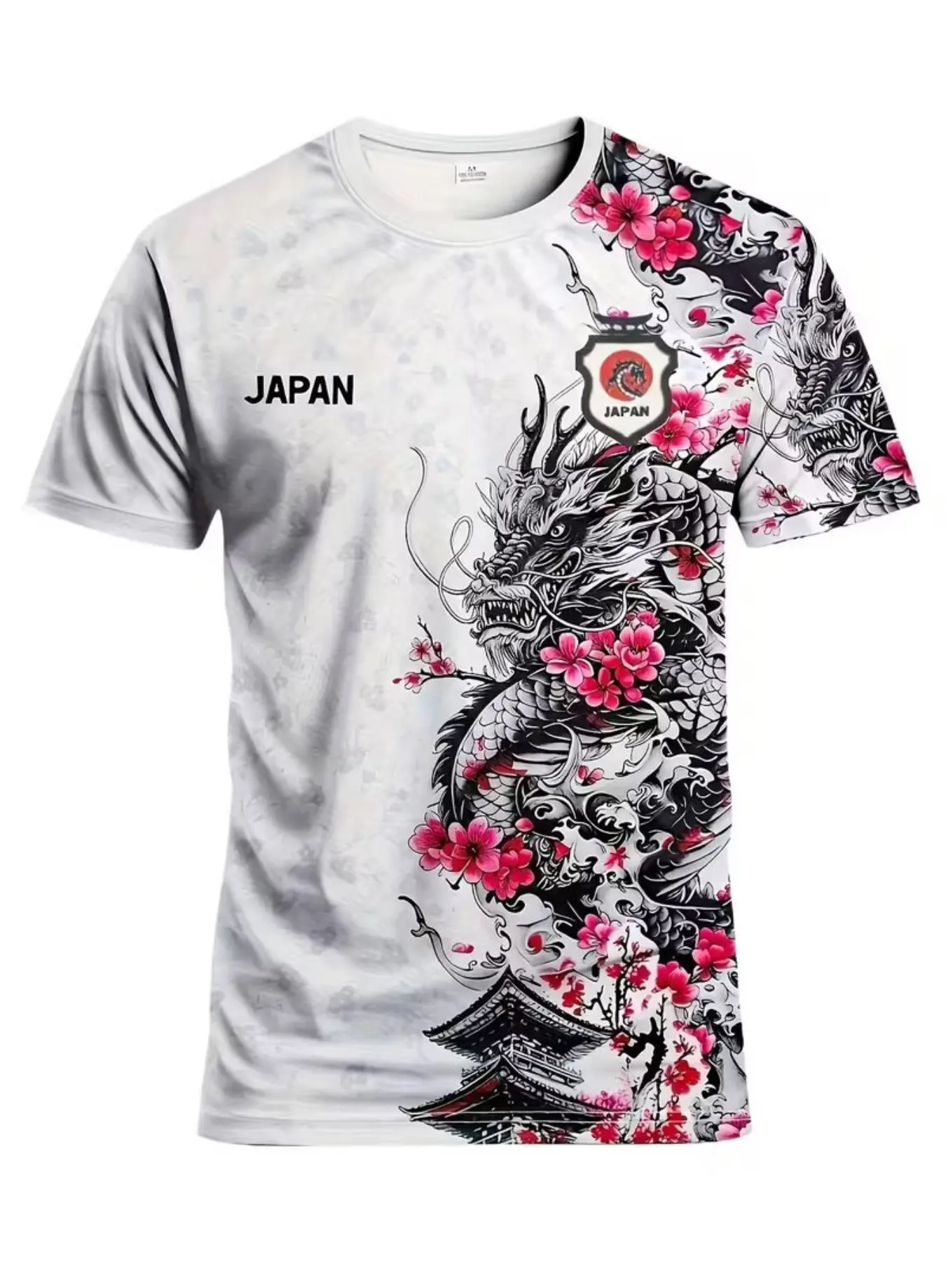 Men's Breathable Samurai Pattern Round Neck Anime Football Shirt, Casual Short Sleeve T-Shirt, Outdoor Training Wear, Soccer Shirts, Breathable Athletic Top