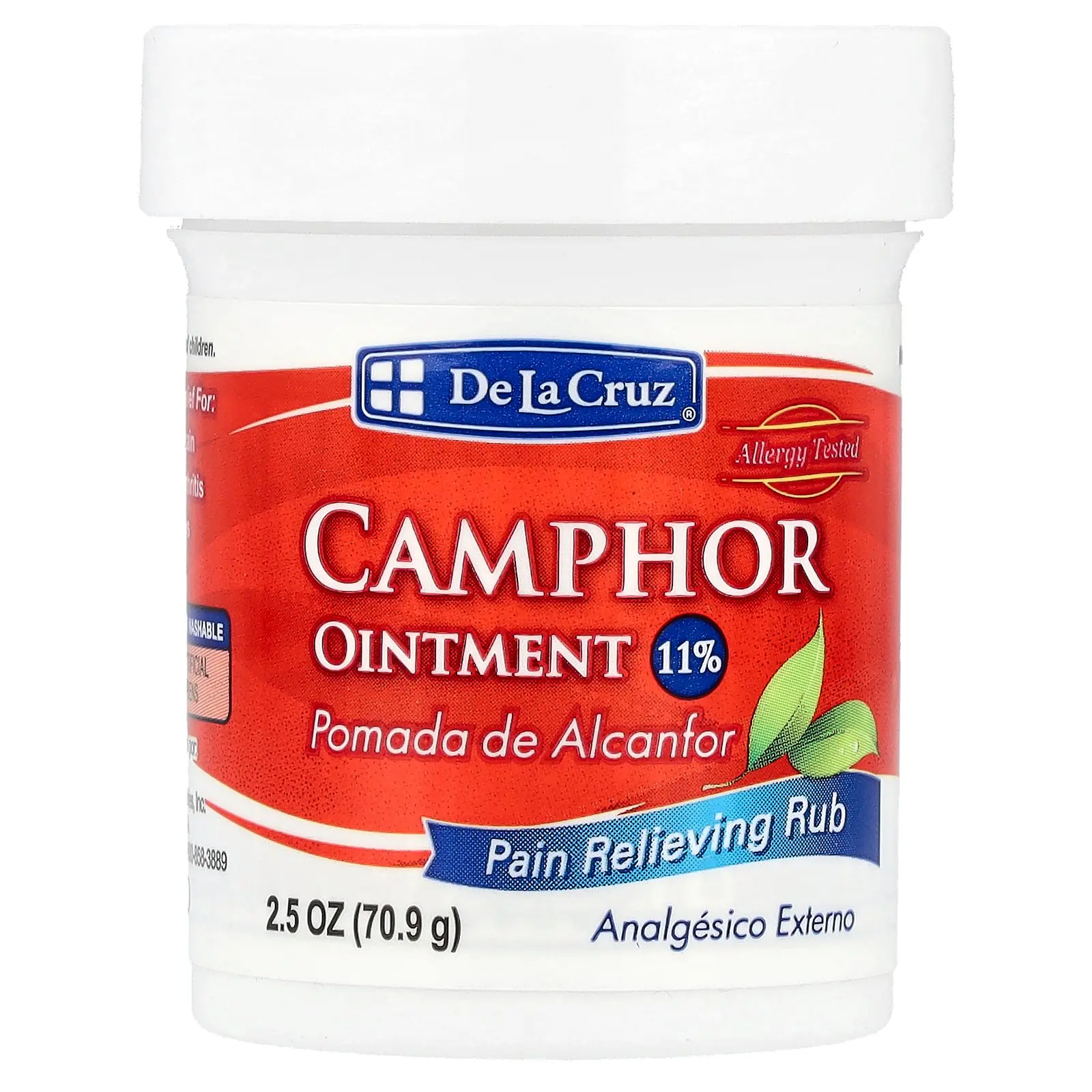 De La Cruz Camphor 11% Soothing Balm – Topical Body Care, 2.5 oz