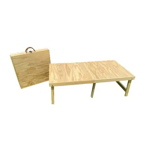 Foldable Beach Picnic Table - 3.5 ft/Low Height Wooden Portable Boho Travel Picnic Table for Camping, Party, Beach, Tailgating, Garden Outdoor/Indoor Picnic, BBQ