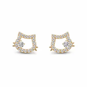 18K Gold Plated Hello Kitty inspired earrings