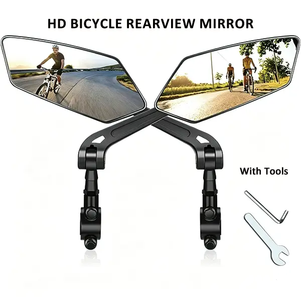 Motorcycle & E-Bike Wide-Angle Rearview Mirrors, Anti-Glare Safety Reflectors, Upgraded Side Mirrors