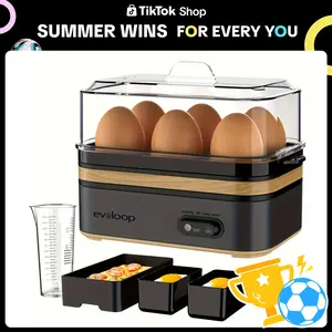 EVOLOOP Rapid Egg Cooker 6 Egg Capacity BPA free Electric Egg Cooker for Hard Boiled Eggs, Poached Eggs, Scrambled Eggs, or Omelets，Easy and Convenient Way to Prepare Delicious Eggs ,outdoor gear Kitchen Appliances