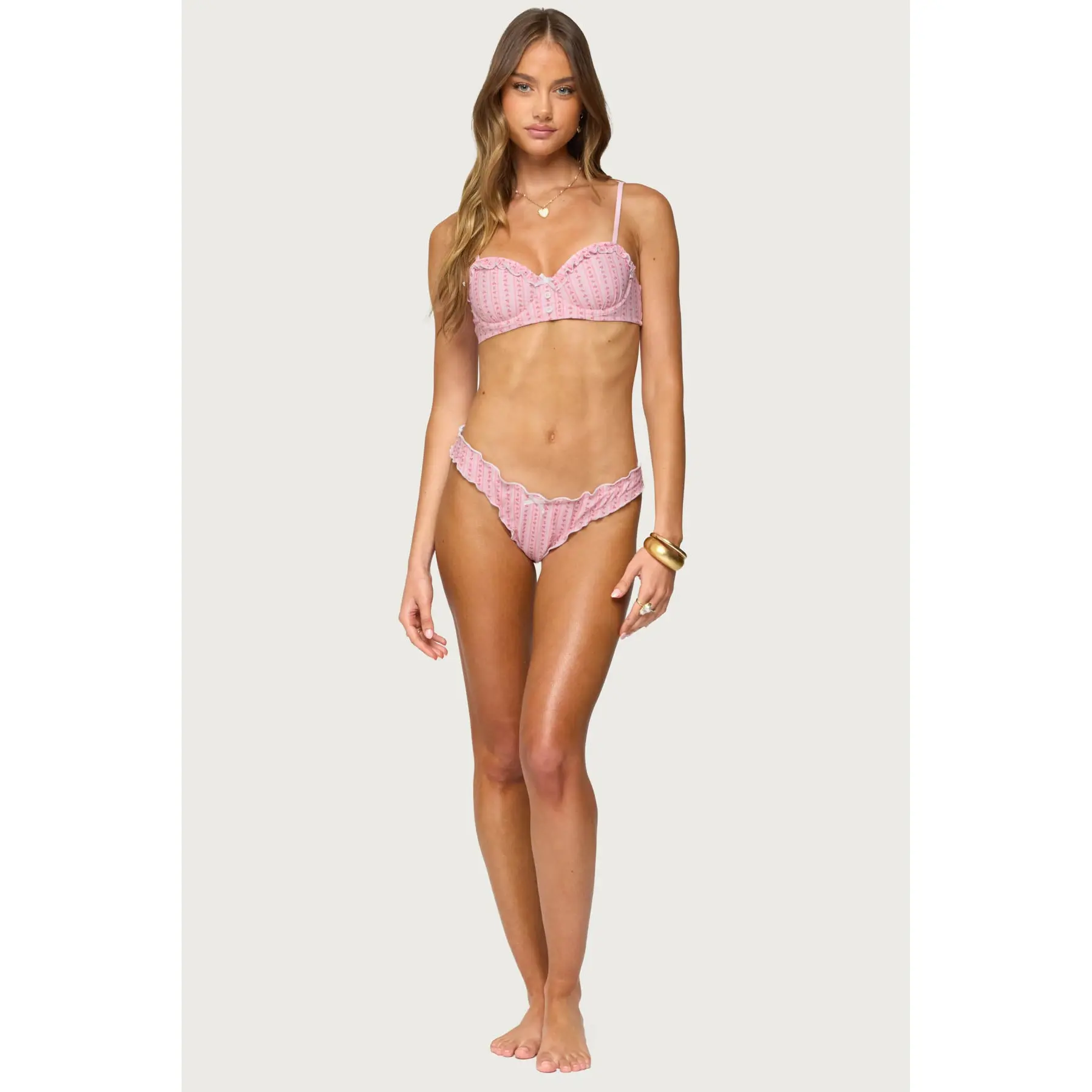 Pip Striped Ruffle Edge Bikini Bottom