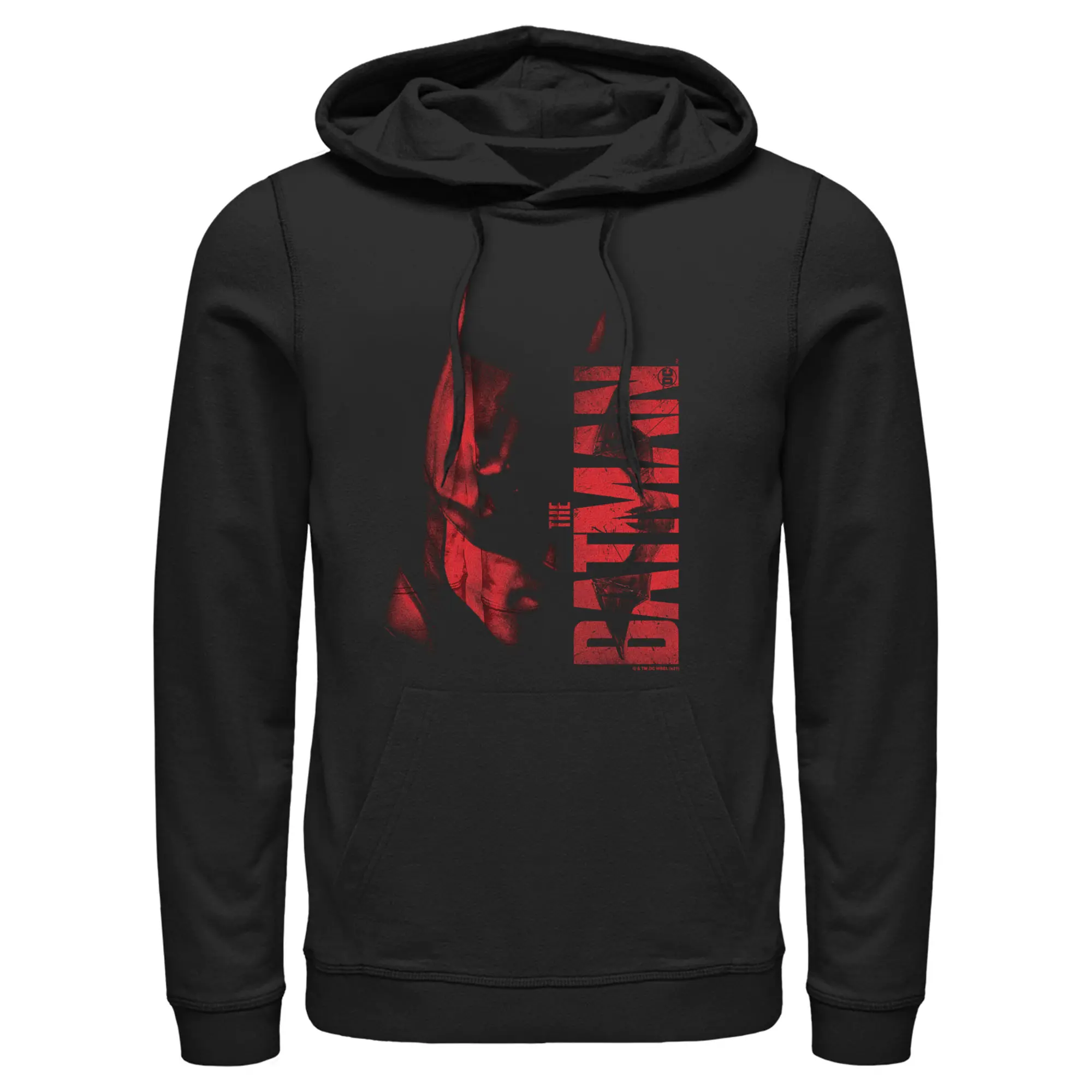Men's The Batman Red Side Profile Dark Knight Pull Over Hoodie