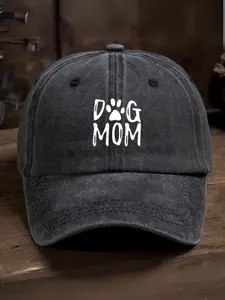 Unisex Dog Mom Graphic Baseball Cap, Adjustable Snapback Cap, Adjustable Woven Fabric, Street Style Outdoor Sports Hat, Perfect Gift for Friends