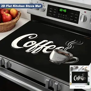 Fashion Coffee Theme Silicone Stove Mat, Kitchen Heat Resistant Pad, Absorbent Non-Slip Surface, Protects Countertops, Enhances Home Decor, Coffee Table Mat