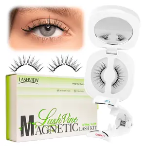 LASHVIEW Soft Magnetic Eyelashes with Applicator Reusable Magnetic Lashes Kit Natural Comic Look No Glue Needed Comfort Firendly to sensitive skin