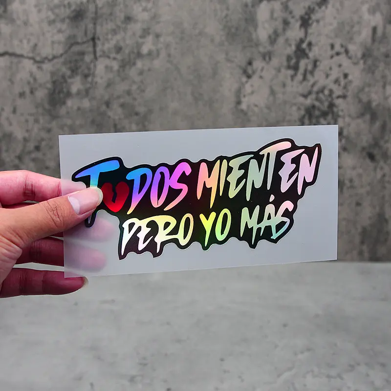 Rebel Slogan! 'todos Mienten' Holographic Car Sticker, Perfect for Young Rebels & Spanish Culture Enthusiasts, Street/college Style, Car Decals, Decal For Cars