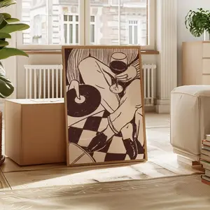 Vinyl Record Print, Retro Wine Music Wall Art, Music Record Art, Living Room Wall Decor, Bar Cart Decor, Wine Night Art, Funky Music Art