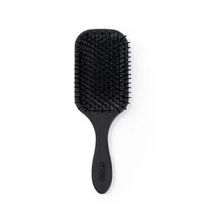 【Live Only】TYMO Paddle Brush Black – Air-Cushion Paddle Hair Brush with Scalp-Massage Vents, Anti-Static Spaced Teeth & Ergonomic Long Handle for Effortless Wet & Dry Detangling