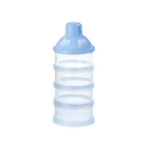 Formula Dispenser On The Go, 4 Compartments Stackable Formula Container for Travel, Baby Milk Powder Kids Snack Container, BPA Free ﻿