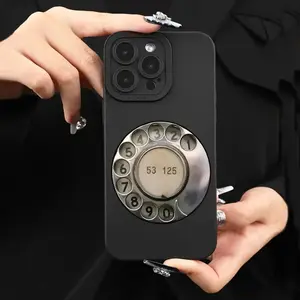 Vintage Telephone Dial Design Pattern Phone Case, Suitable for iPhone 17 Air/16 Plus/15 Pro Max/14 Pro/13/12/11/XS Max/X Phone Case, Ideal Gift for Family, Friends, Lovers, Boyfriend, Girlfriend, Best Choice for Holiday Gifts MS295