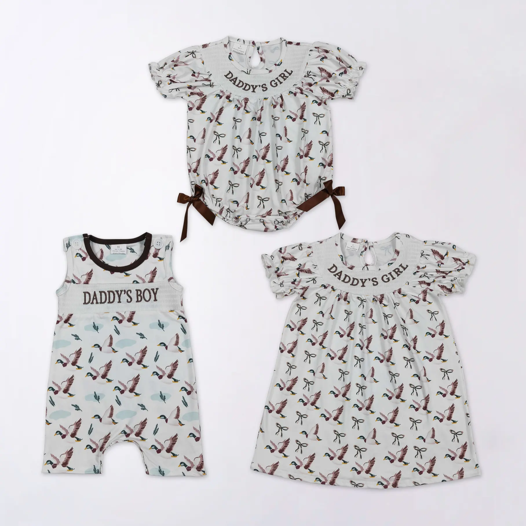 Smock Daddy's Girl Embroidery Duck Bows Baby Romper, Baby Clothes Girl, Body Suit Outfit