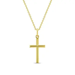 14k Gold Classic Stick Cross Baby / Kids / Teen Pendant/Necklace 14k Gold Classic Stick Cross Baby / Kids / Teen Pendant/Necklace