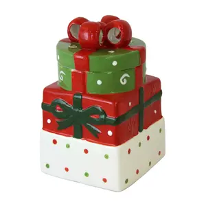 Gibson Home Christmas Estate Gift Box Cookie Jar