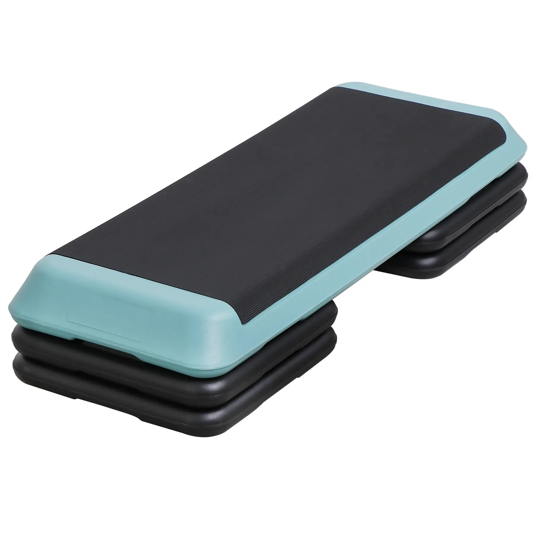 Segawe Aerobic Stepper Platform, 43x16 in Customizable Size, Adjustable 4"-6"-8" Height Levels, Textured Grip, for Core Strengthening, Light Blue