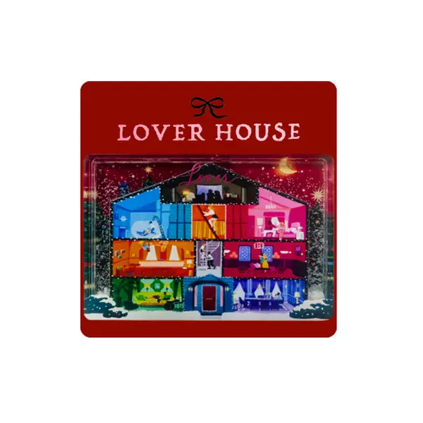 Lover House Rectangle Float Artwork Magnetic Snow Globe Fridge Magnet - 3.5"x2.4" Shaker Snowflake Decor, Cute Gift for Student Dorm & Workspace, Fridge Hold, Shaker Flakes,back to school,back to school haul