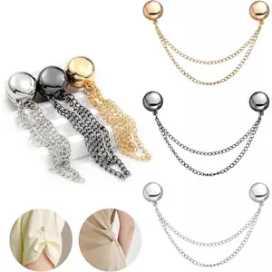 6pc Magnet Clothing Pins, Multi-Function Magnetic Strength Buttons, Golden & Pinless Magnetic Clips for Muslim Hijab Scarves Adjustments