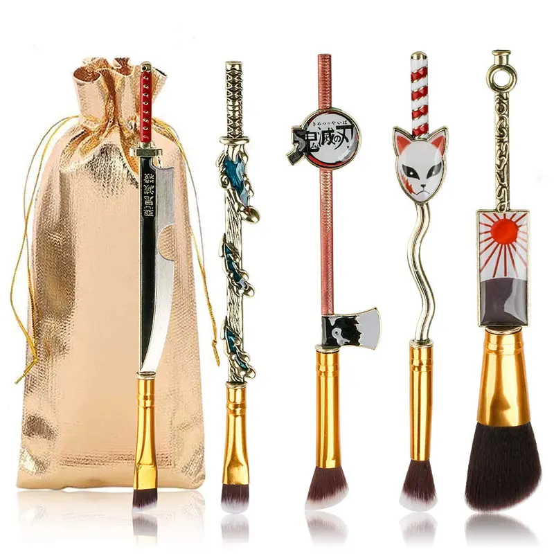 5Pcs Nezuko Makeup Brush Set