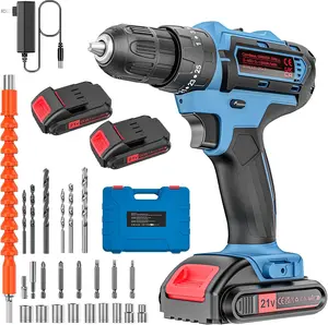 Rechargeable Lithium Drill, 36VF Electric Screwdriver Power Tool Hand Drill Set, Equipped With Battery And Charger Drilling Set, Screwdriver And Home Repair Kit, Including Lithium Battery Home Decoration, Repair And DIY Supplies