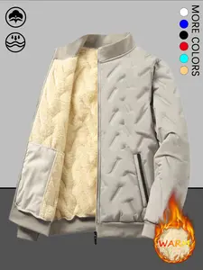 Men's Outdoor Softshell Hooded Jacket, WarmPlush Lined Ski Coat,Casual Colorblock DesignFall & Winter Wear, Slim Fit Woven Fabric