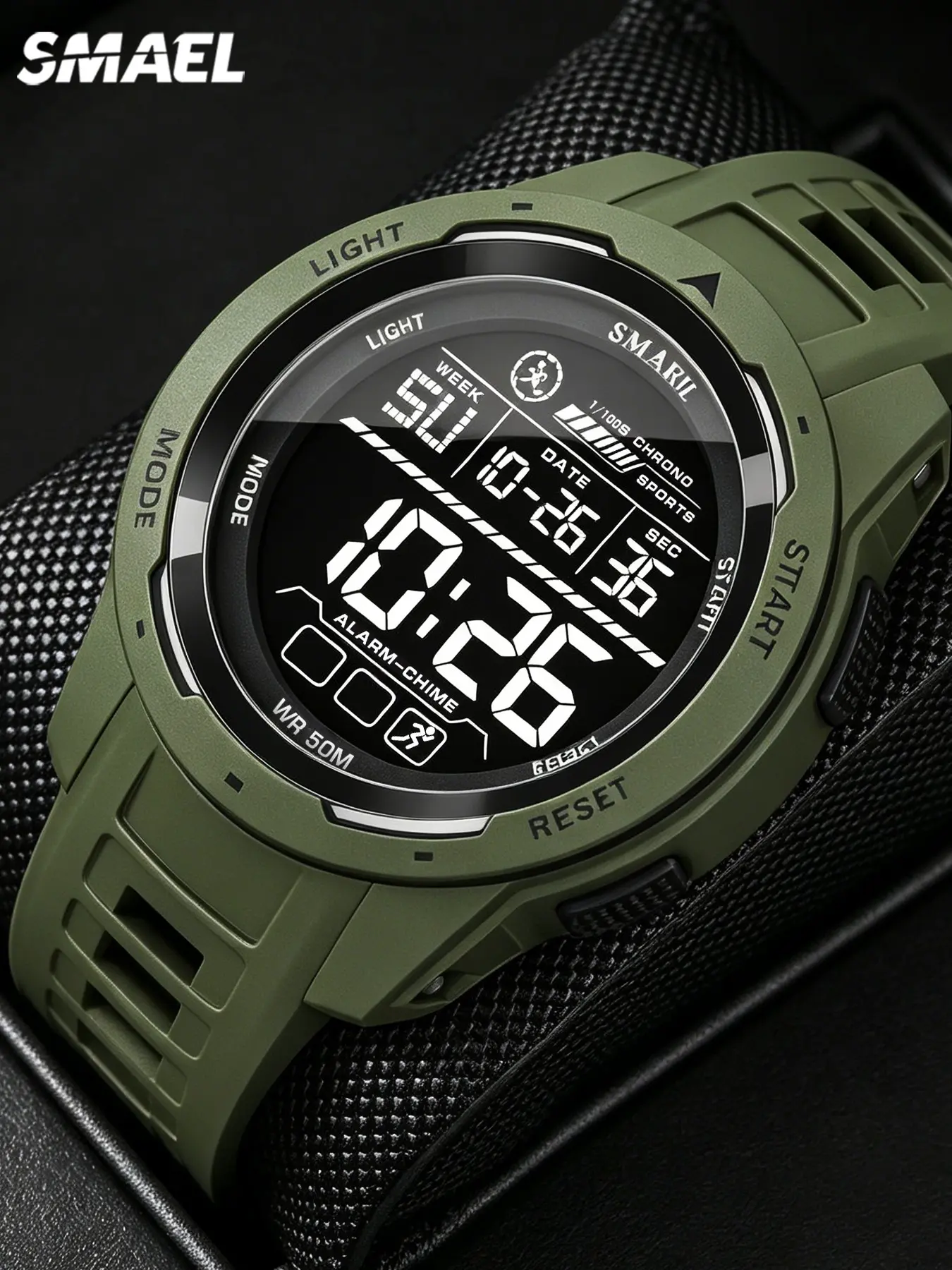 Smael Men's Digital Wristwatch Electronic Watch Large Dial Chronograph Second Fashion Luxury Design Outdoor Sports Man Watch Water Resistant Watch Fashionable Stylish Watch