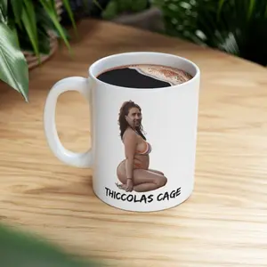 [SALE UP TO 50% + FREE SHIP] Thiccolas Cage Mug  Nicolas Cage  Funny Actor Mug  Gag Gift  White Elephant  Funny Mug  Secret Santa  Ugly Mug