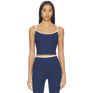 YEAR OF OURS Ribbed Bralette Tank Top in Navy & White