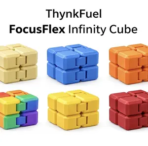 FocusFlex Infinity Cube Fidget Toy - 3D Printed PLA, Compact & Pocket-Sized Stress Relief Fidget Toy for Creators 12 Years Above, Classic Novelty Anxiety Relief Accessory