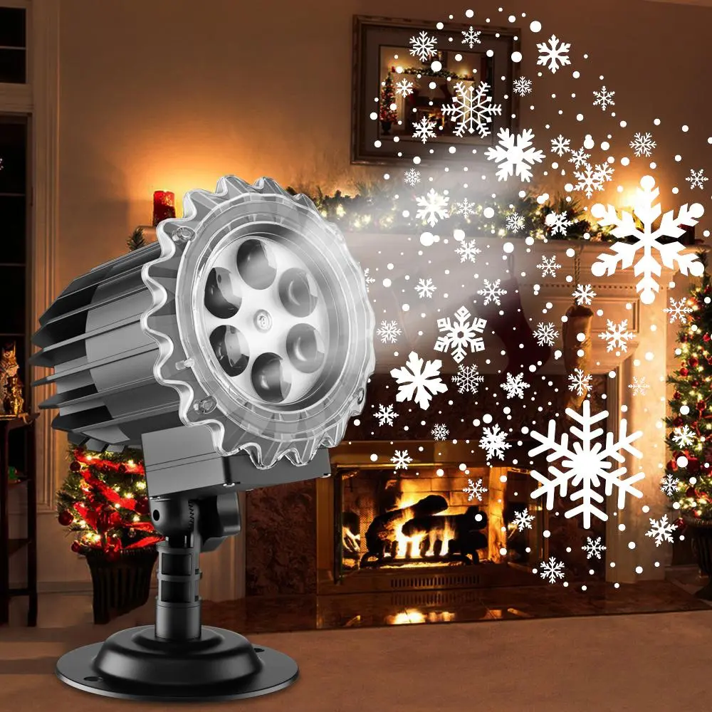 Snowflake Projector Night Light, Outdoor LED Snowflake Projector Light, Snowflake Projection Lamp for Outdoor & Indoor Decoration