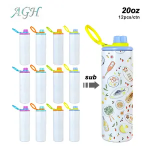 AGH US NEW Exclusive Sports tumbler 20 OZ Sublimation UV printing DIY stainless steel with 4-color mixed handle lids and full sublimation DIY accessories 12pcs/ctn Vday party ester weddings business custom gift