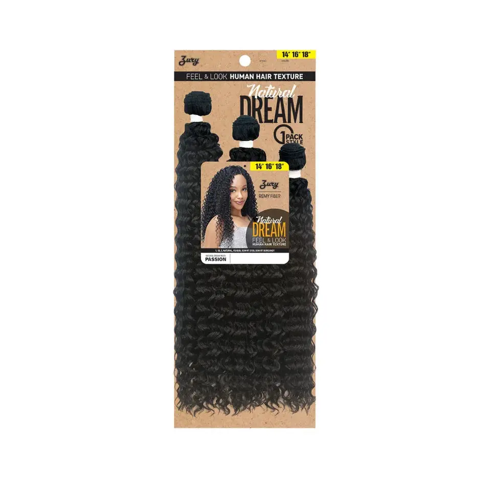 Zury Natural Dream Passion Human Hair Texture Synthetic Weave 14 16 18 Inch Multi Pack_Natural