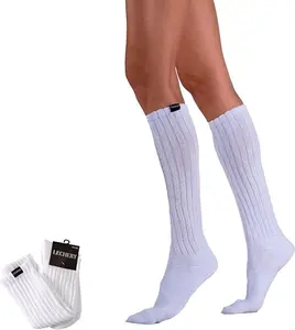 LECHERY Scrunch Slouchy Socks, Cozy Ribbed Cotton Blend, Soft Stretchy Casual Lounge Socks, Wear Pulled Up or Scrunched, Single Pair, One Size US 5-10
